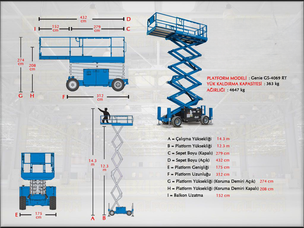 14 Metre Dizel Makasl� Platform