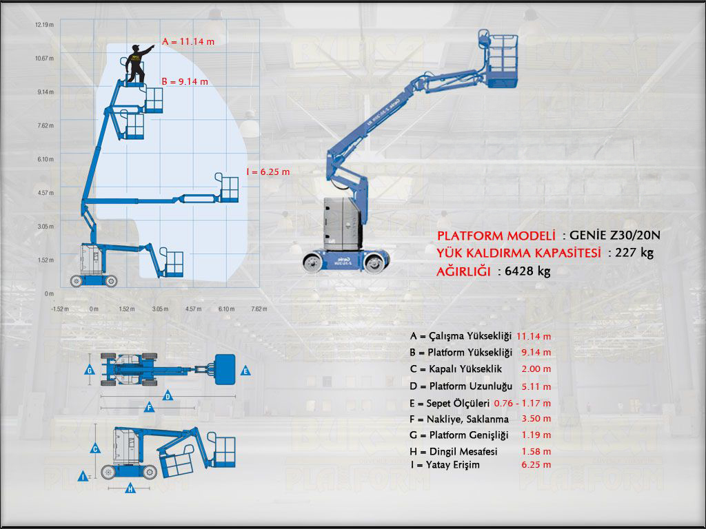 12 Metre Ak�l� Eklemli Platform