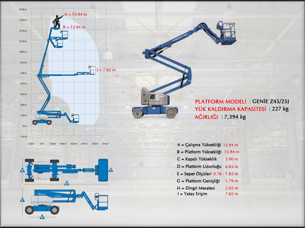 16 Metre Ak�l� Eklemli Platform