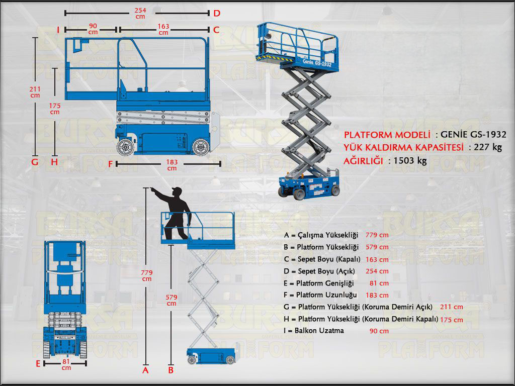 8 Metre Ak�l� Makasl� Platform