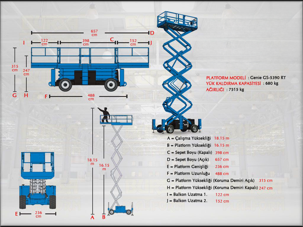 18 Metre Dizel Makasl� Platform